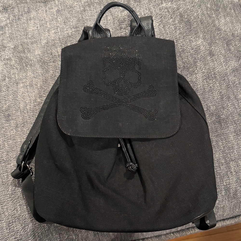 Edgy Black Skull Women's Backpack
